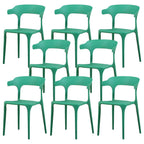 Stackable Nordic acrylic dining chair with armrest and clear acrylic legs