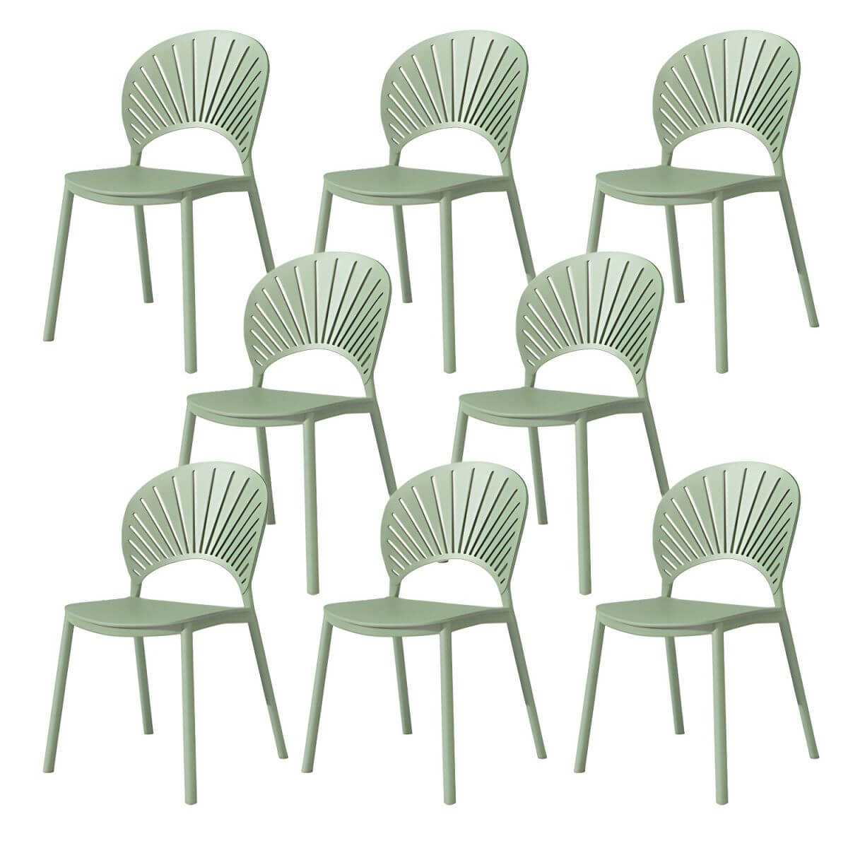 Scandinavian style plastic and acrylic side chair with low back for kitchen and dining