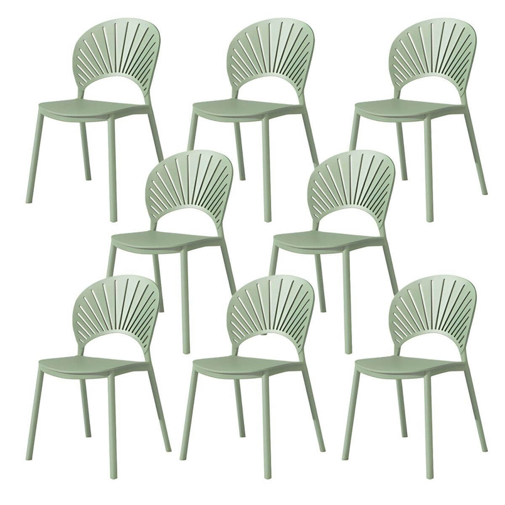 Scandinavian style plastic and acrylic side chair with low back for kitchen and dining