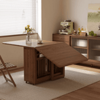 Folding dining table with storage, space-saving and multi-purpose design for small spaces
