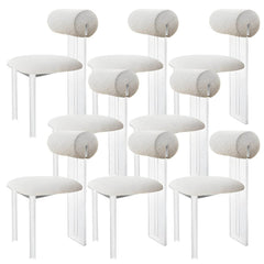 Contemporary Upholstered Dining Chair with Acrylic Frame for Kitchen Dining Chairs