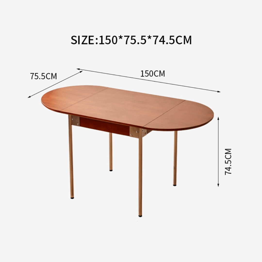 Retro-style dining table with smooth edges, perfect for family meals and work