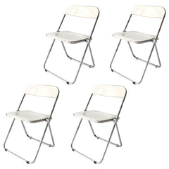 Contemporary Acrylic Open Back Folding Armless Chair for Dining Room Dining Chairs