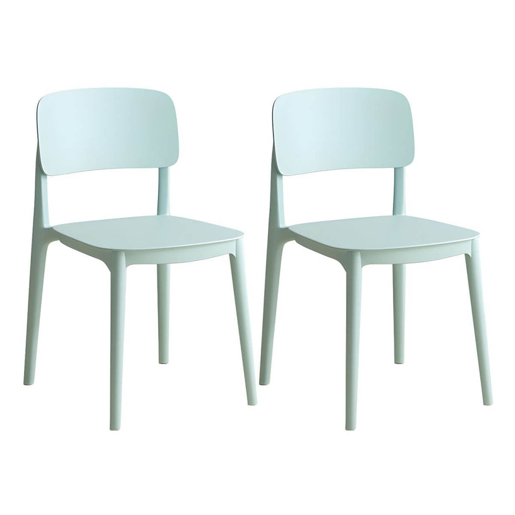 Scandinavian style stackable plastic and acrylic side chair for kitchen and dining