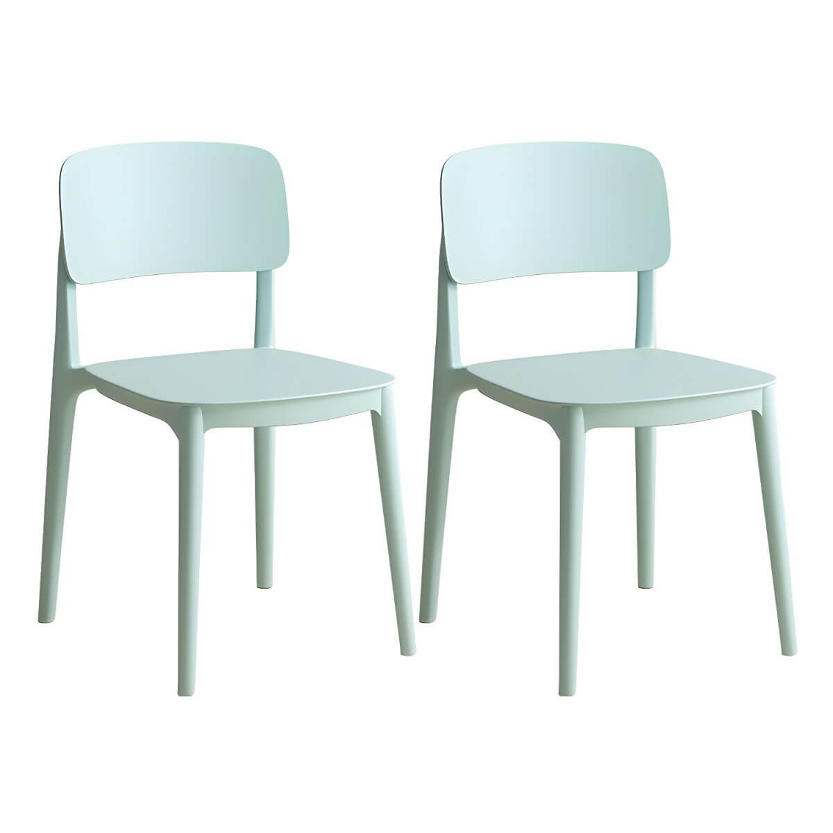 Scandinavian style stackable plastic and acrylic side chair for kitchen and dining