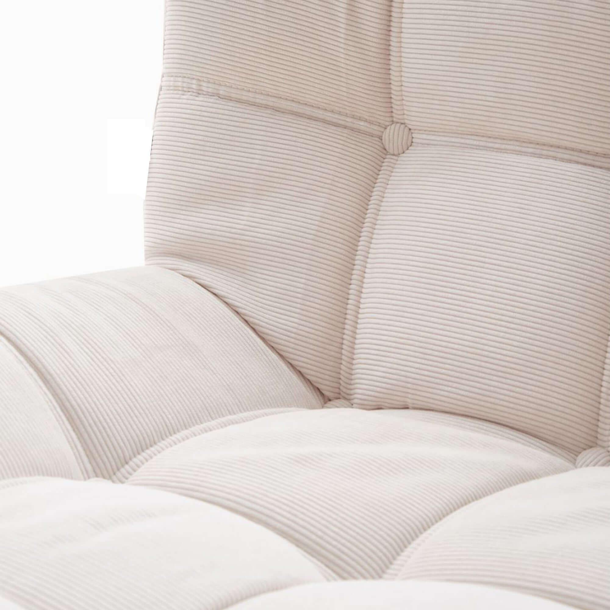 Comfortable tufted corduroy bean bag chair with soft upholstery, perfect for lazy lounging