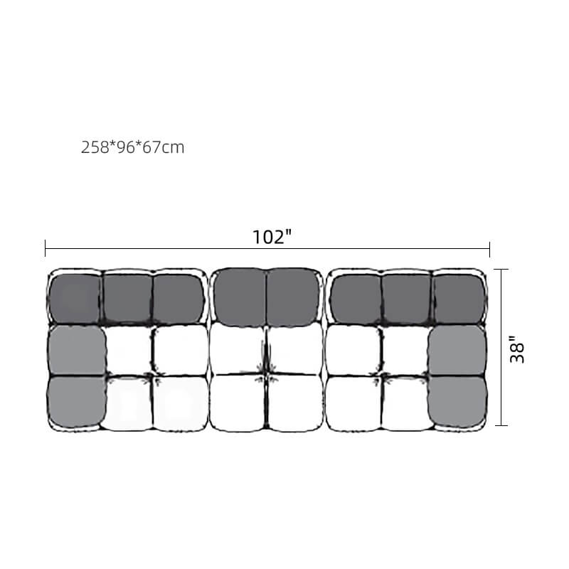 Velvet 3-seater sofa with left or right hand facing chaise, perfect for stylish living rooms