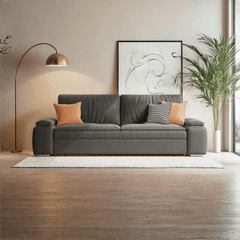 Modern Convertible Sleeper Sofa Bed with Storage Pull Out