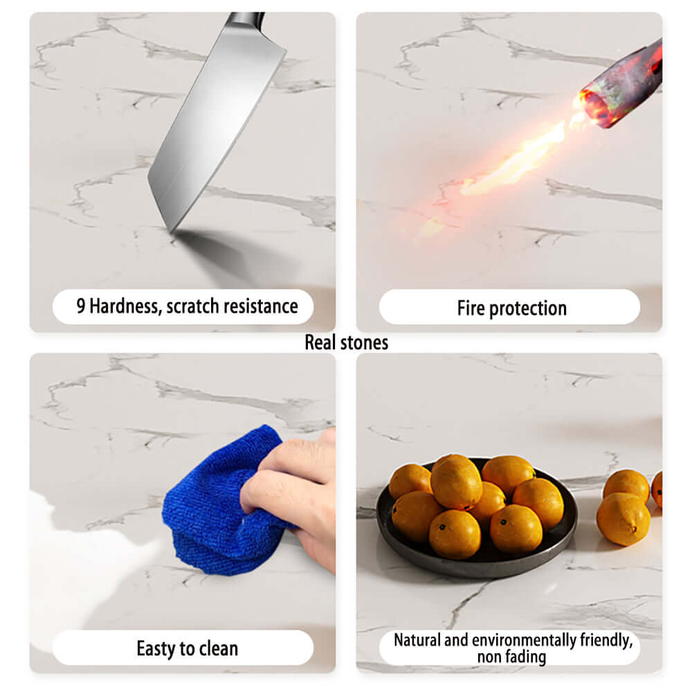 Rectangle TV stand with elegant marbling slate top for a luxury living room setup