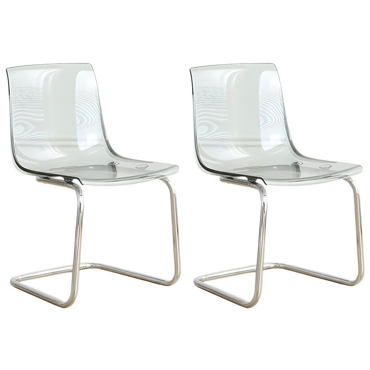 Scandinavian style plastic and acrylic non-upholstered side dining chair