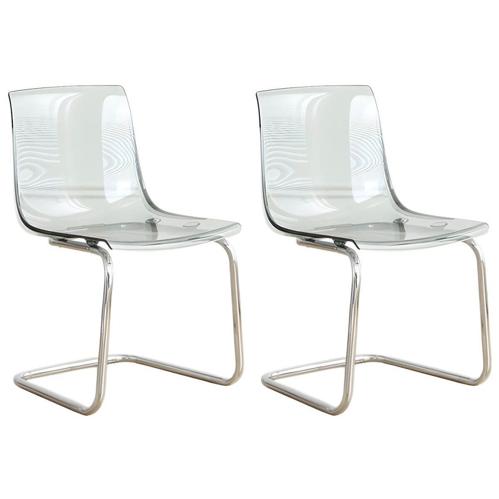 Scandinavian style plastic and acrylic non-upholstered side dining chair