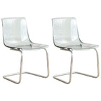 Scandinavian style plastic and acrylic non-upholstered side dining chair