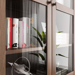 Modern Floor-to-Ceiling Bookshelf with Doors - Modular Storage Cabinet