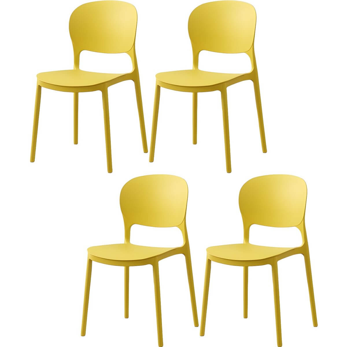Scandinavian style stackable plastic and acrylic dining side chair for kitchen and dining