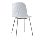 Scandinavian stackable kitchen chair with plastic and acrylic seat and metal legs