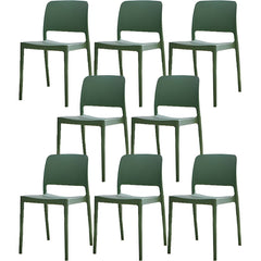 Scandinavian Plastic & Acrylic Dining Chair with Low Back Rest and Armless Design Dining Chairs