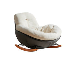 Upholstered Button-Tufted Wooden Rocking Accent Chair with Black Legs Rocking Chairs