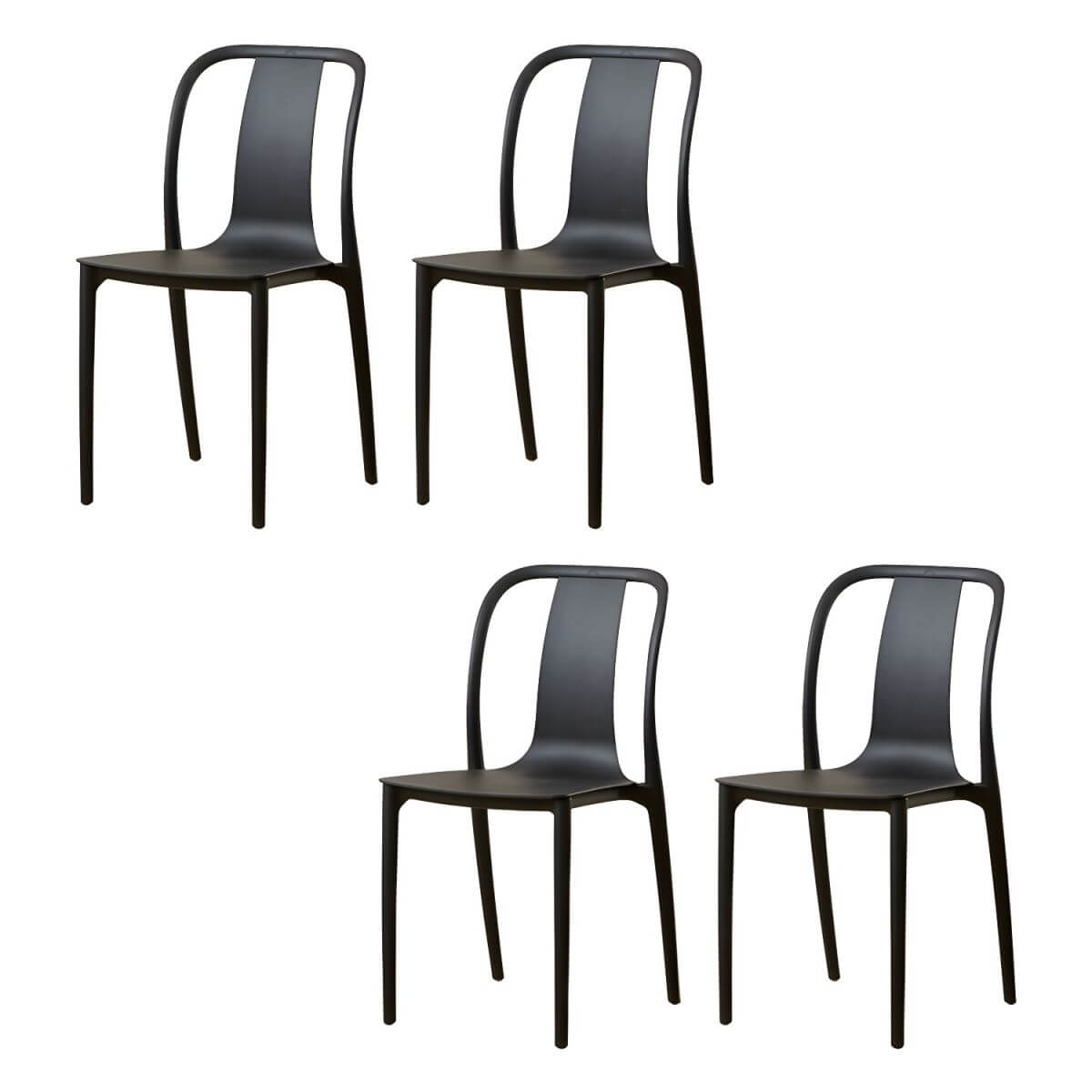 Low-back plastic and acrylic side chair with modern style for kitchen and dining areas