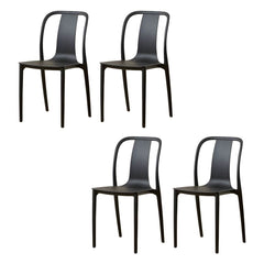 Modern Style Low-Back Plastic & Acrylic Side Chair for Kitchen & Dining Dining Chairs