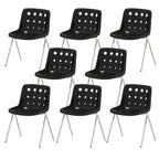 Stackable Scandinavian plastic and acrylic side chair with low back for dining