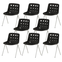 Stackable Scandinavian Style Plastic & Acrylic Side Chair with Low Back Dining Chairs