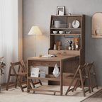 Space-saving folding table perfect for dining and work in small cozy homes
