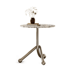 45cm terrazzo accent table with unique three-leg design for stability and style