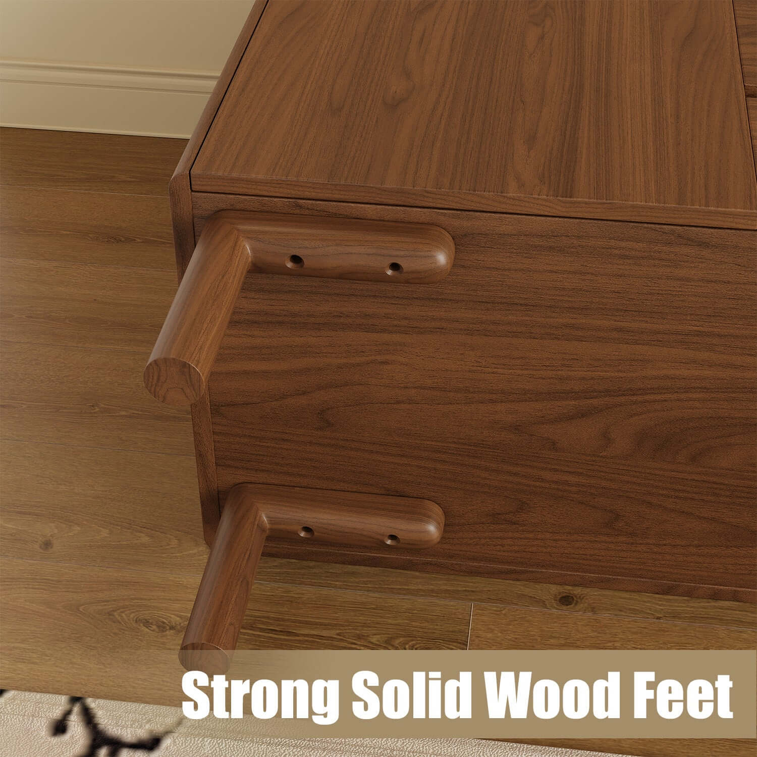 Retro wooden accent cabinet featuring multiple drawers for stylish storage