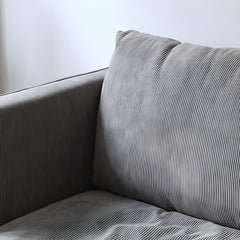 Modern Style Polyester Sofa Recessed Arm Tight Back Settee for Living Room Sofa