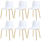 Modern plastic and acrylic side chair with metal legs, ideal for kitchen and dining rooms