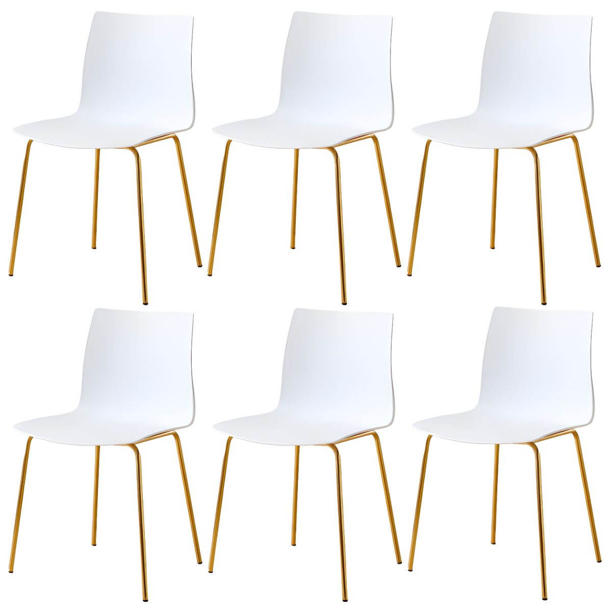 Modern plastic and acrylic side chair with metal legs, ideal for kitchen and dining rooms