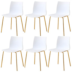 Modern Plastic & Acrylic Side Chair for Kitchen & Dining with Metal Legs Dining Chairs