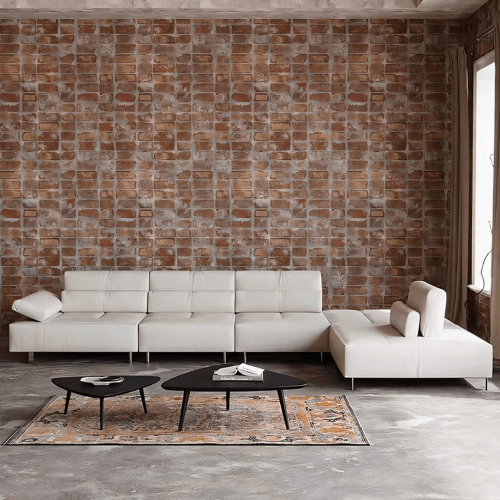 Cream white ergonomic sofa with transformable comfort and contemporary design