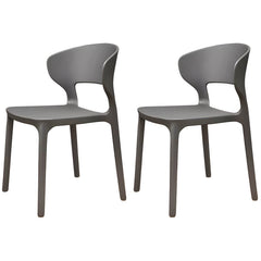 Scandinavian Stackable Side Chair with Open Back and Plastic & Acrylic Material Dining Chairs