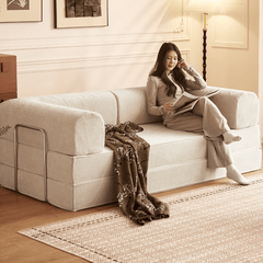 Soft Velvet 3-Seater Sofa Bed - Elegant Modern Design with Easy Maintenance