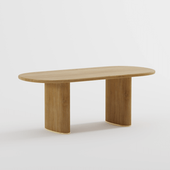 Solid Ash Wood Oval Dining Table