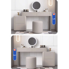 Modern Dressing Table Stool & Mirror Included with Sintered Stone Tabletop