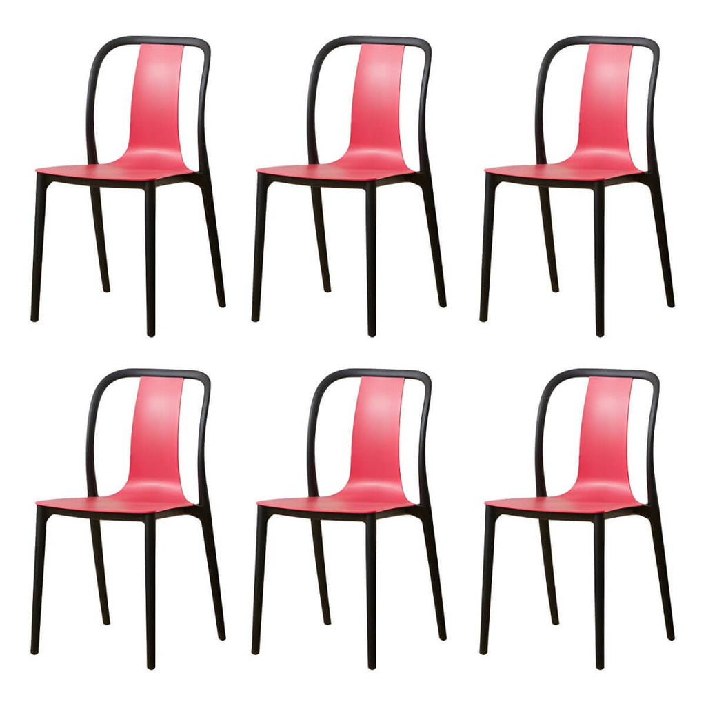 Low-back plastic and acrylic side chair with modern style for kitchen and dining areas
