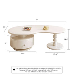 Modern Creative White Coffee Table with Storage