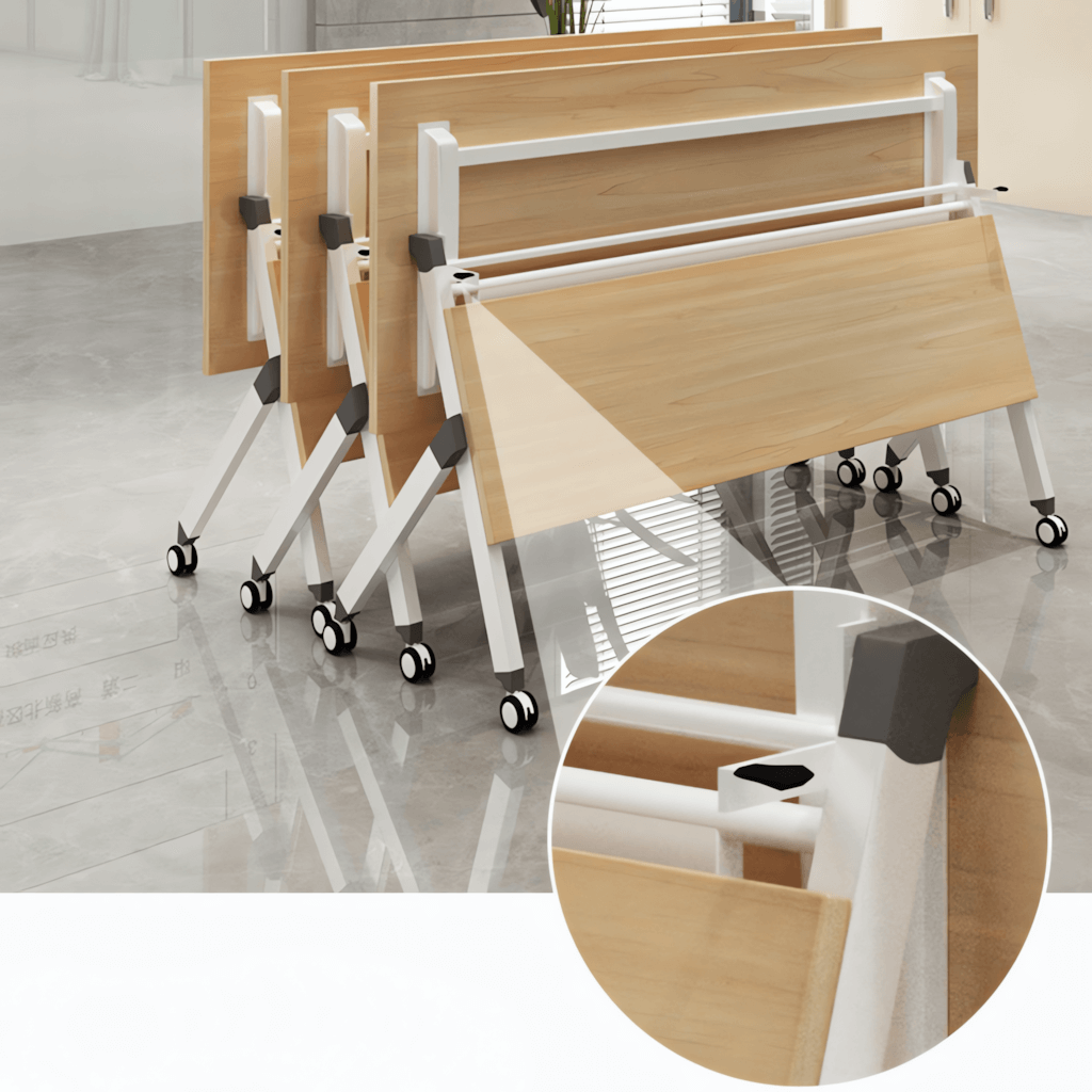 Folding table and chair set designed for versatile use in dynamic office spaces