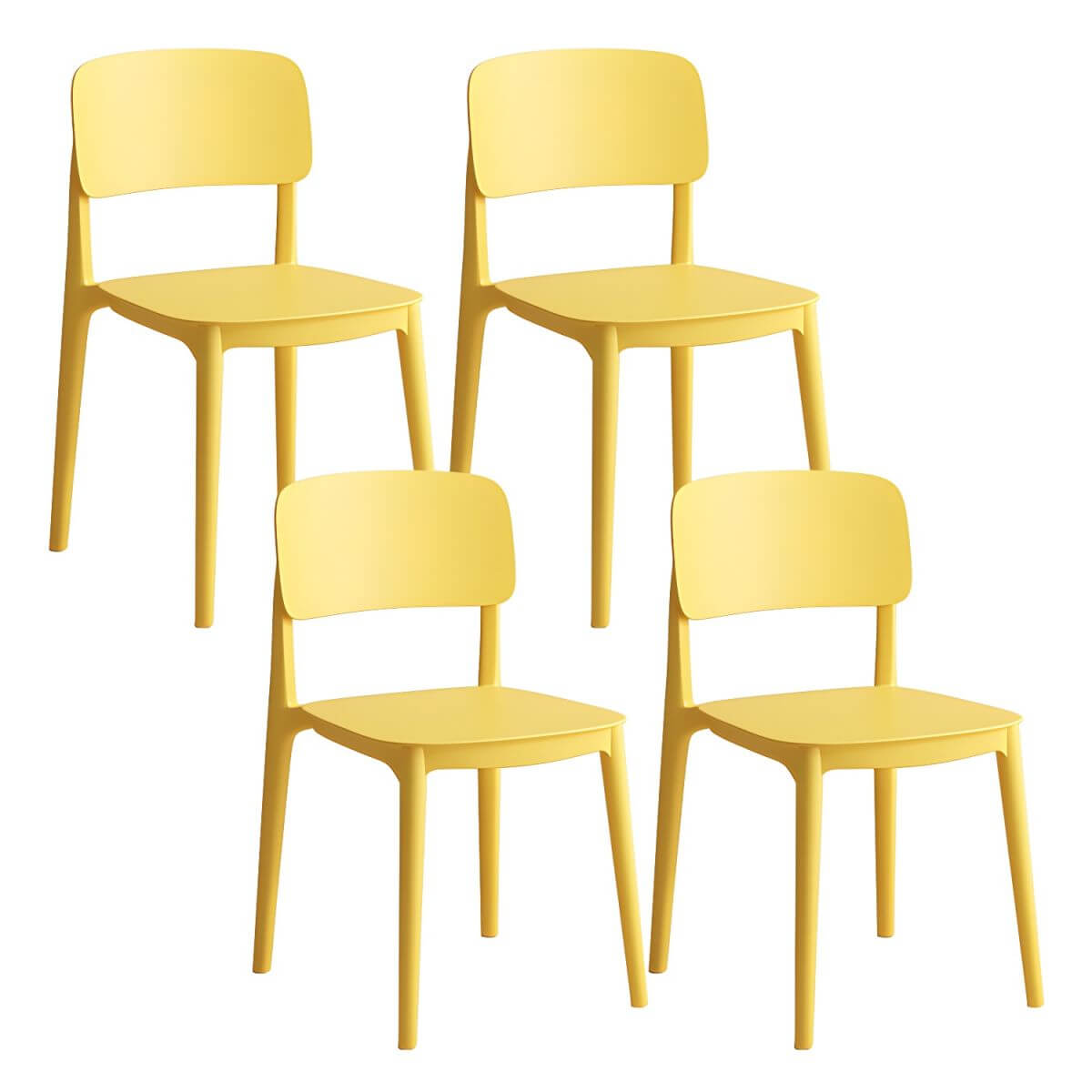 Scandinavian style stackable plastic and acrylic side chair for kitchen and dining