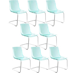 Scandinavian Style Plastic & Acrylic Side Chair Silver Legs Non-Upholstered Chair Dining Chairs