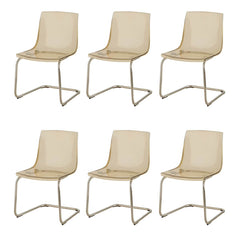 Gorgeous Scandinavian Style Side Chair - Low Back Plastic & Acrylic Chair for Kitchen & Dining Dining Chairs