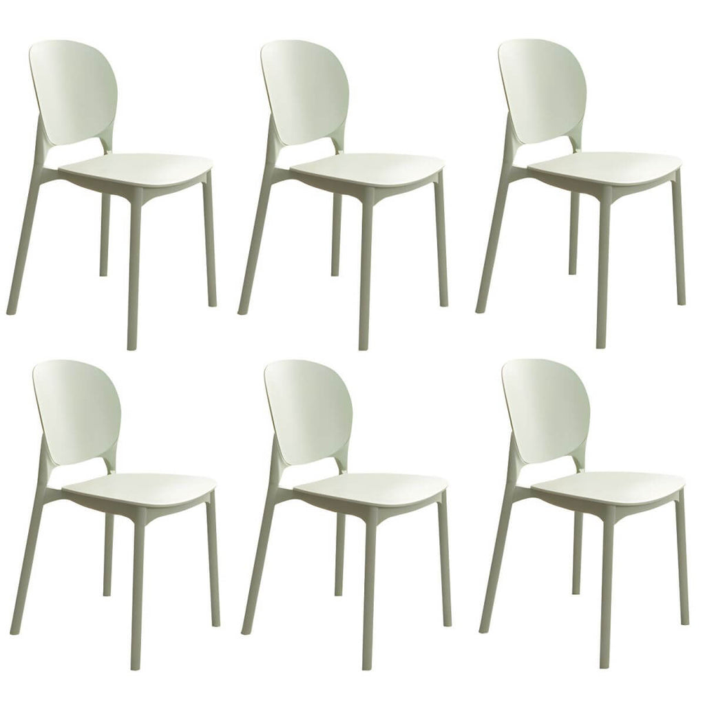 Stackable Scandinavian side chair with open back made of plastic and acrylic for dining