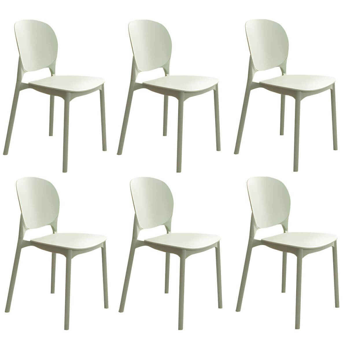 Stackable Scandinavian side chair with open back made of plastic and acrylic for dining