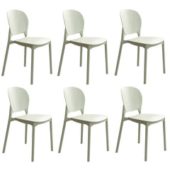 Stackable Scandinavian Side Chair with Open Back and Plastic & Acrylic Material Dining Chairs