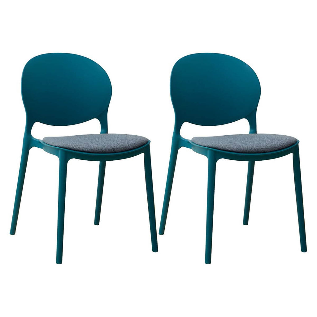 Scandinavian plastic dining chair with open back and four legs, ideal for home use