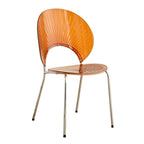 Scandinavian style stackable armless side chair made of plastic and acrylic for dining