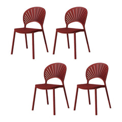 Scandinavian Style Plastic & Acrylic Side Chair with Low Back for Kitchen & Dining Dining Chairs