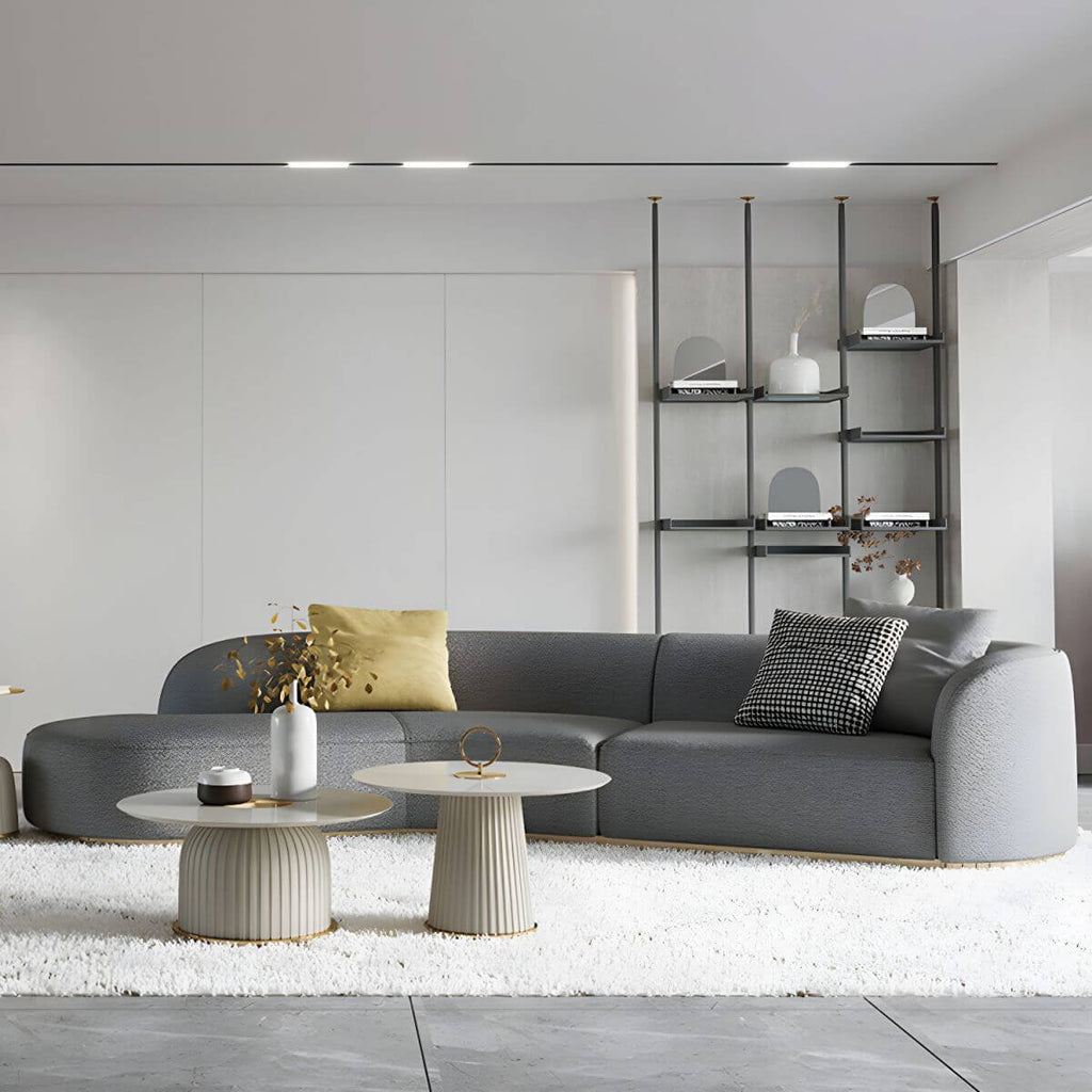 Ultra-modern polyester blend tuxedo arm sofa with tight back, 27.56 inches high sectional